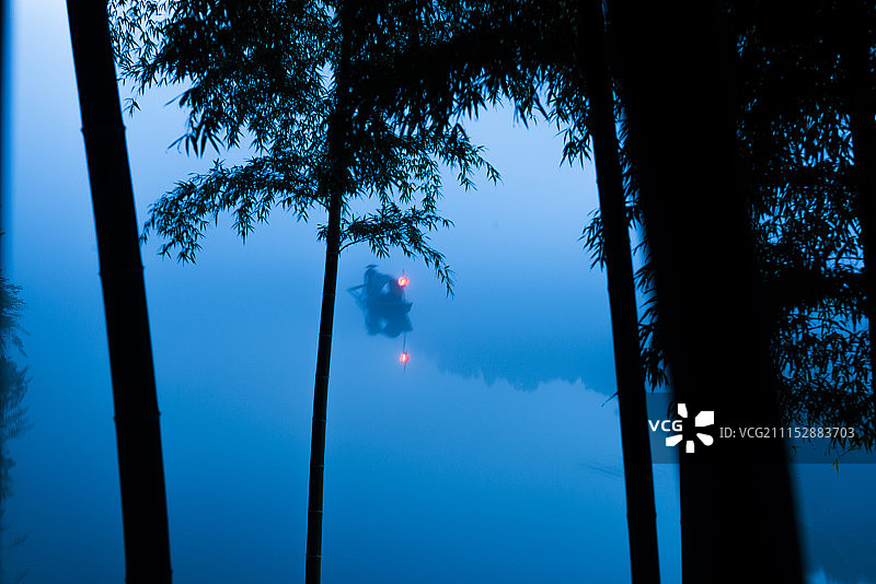 东江渔火图片素材