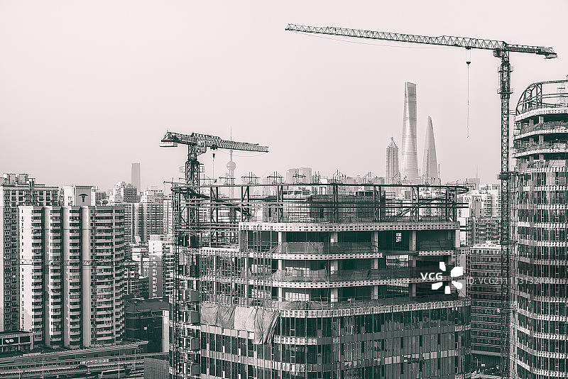 建设中的上海图片素材