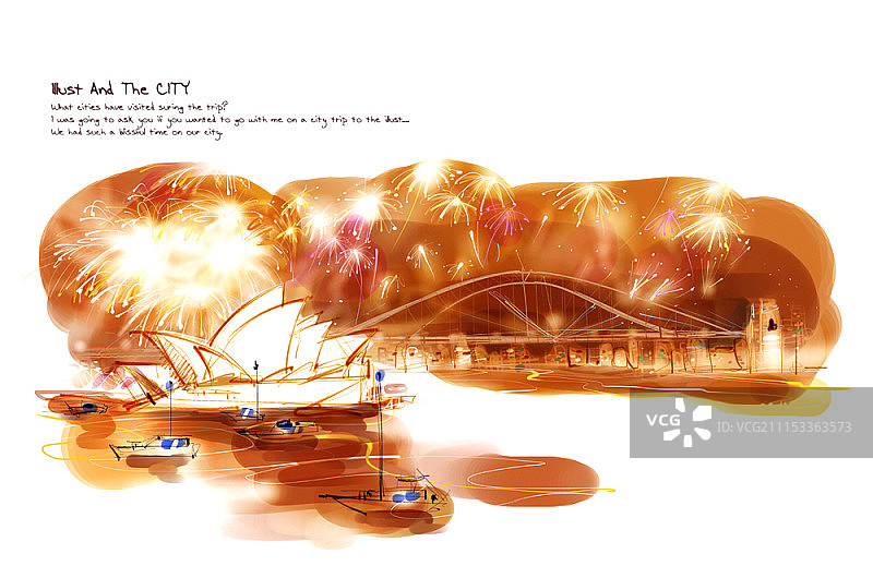 城市景观插画图片素材