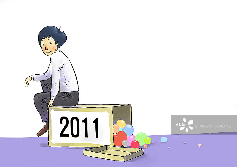 坐在箱子上的男人图片素材