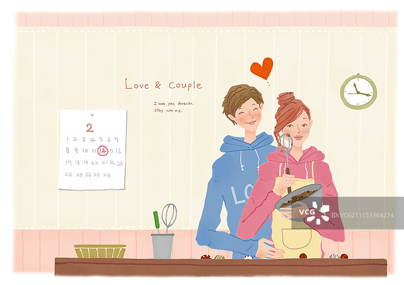 小两口幸福在一起图片素材