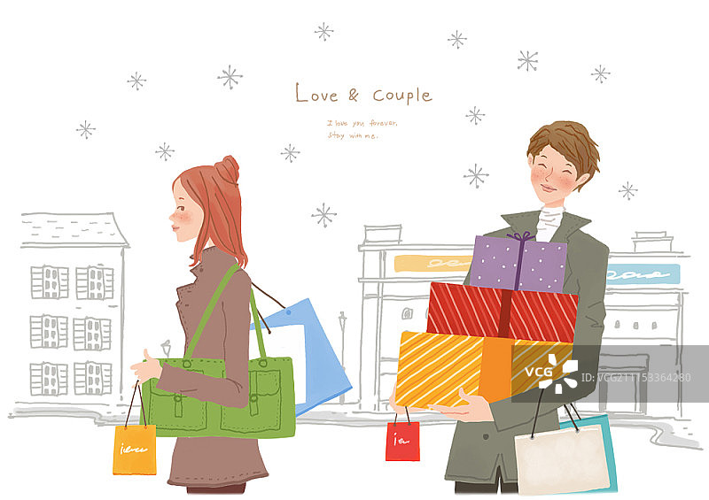 小两口幸福在一起图片素材