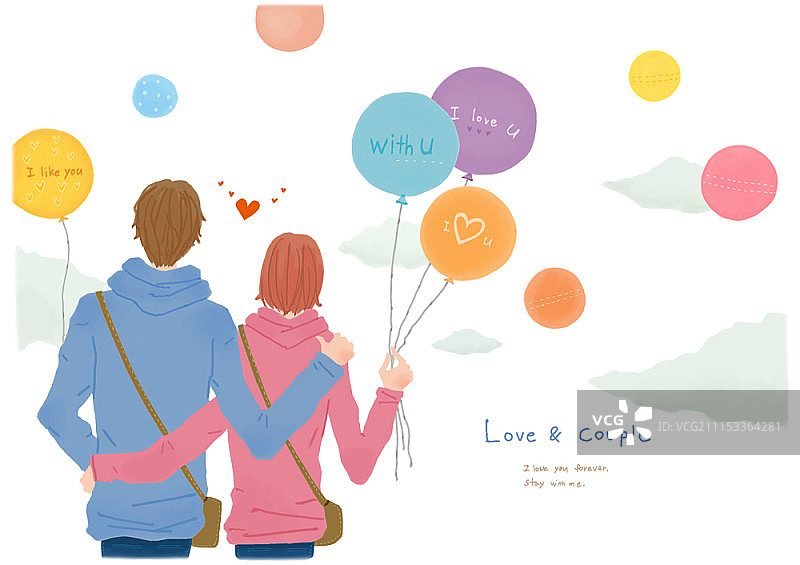 小两口幸福在一起图片素材