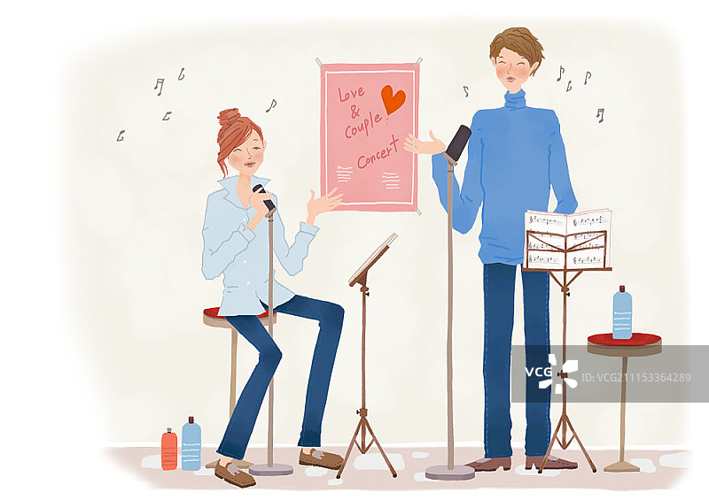 小两口幸福在一起图片素材