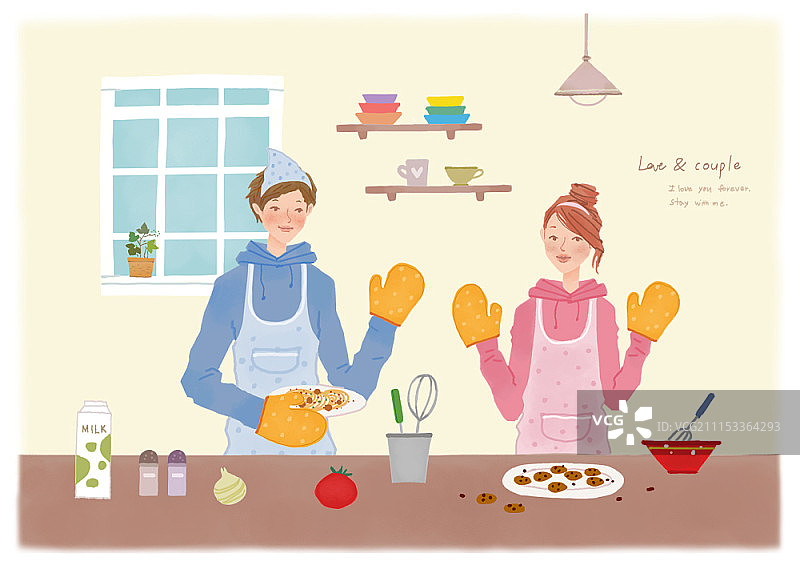 小两口幸福在一起图片素材