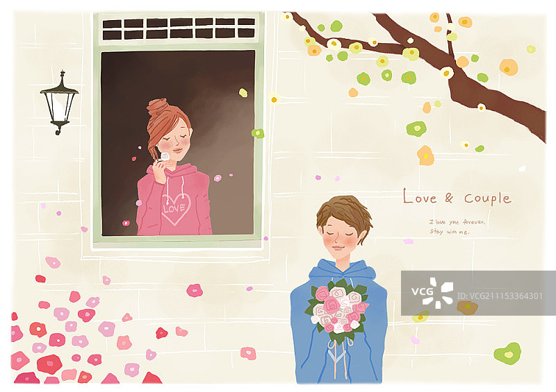 小两口幸福在一起图片素材