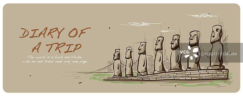 以世界著名地标为背景的旅行概念插画图片素材