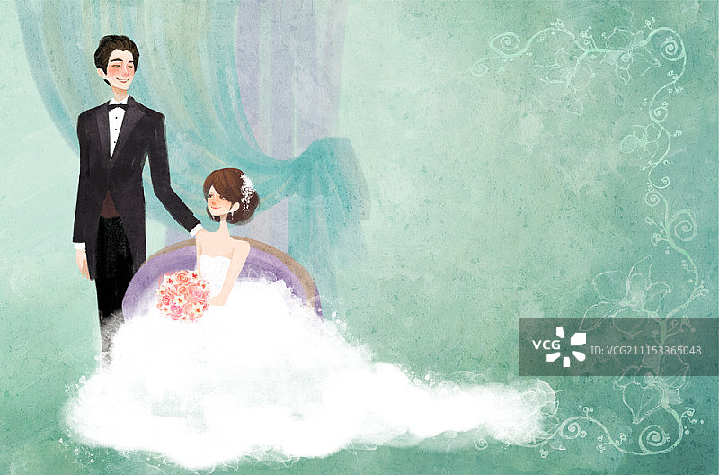 婚礼插画图片素材