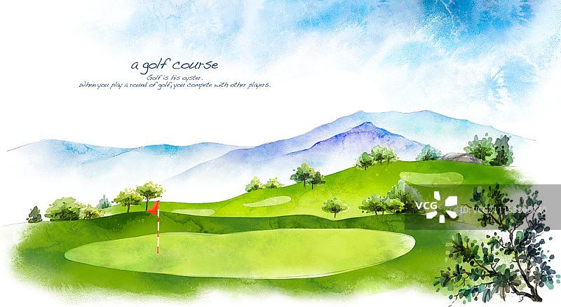 高尔夫球场风景图片素材