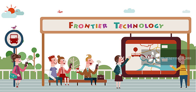 无处不在的信息技术矢量插图图片素材