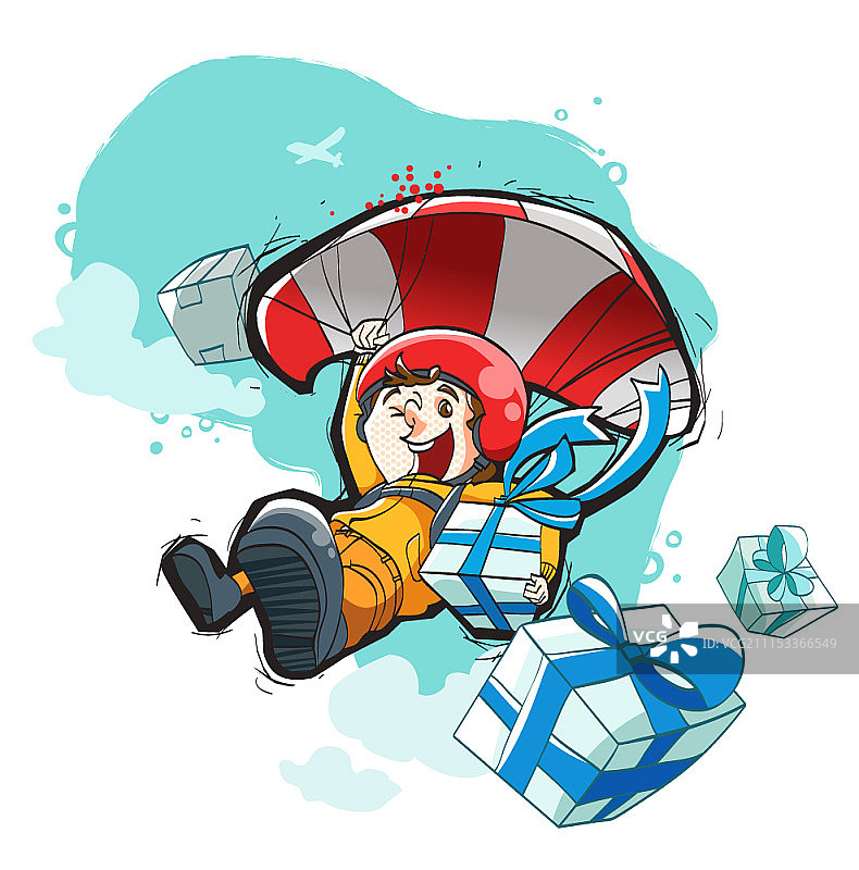 白色背景上的配送服务人物图片素材