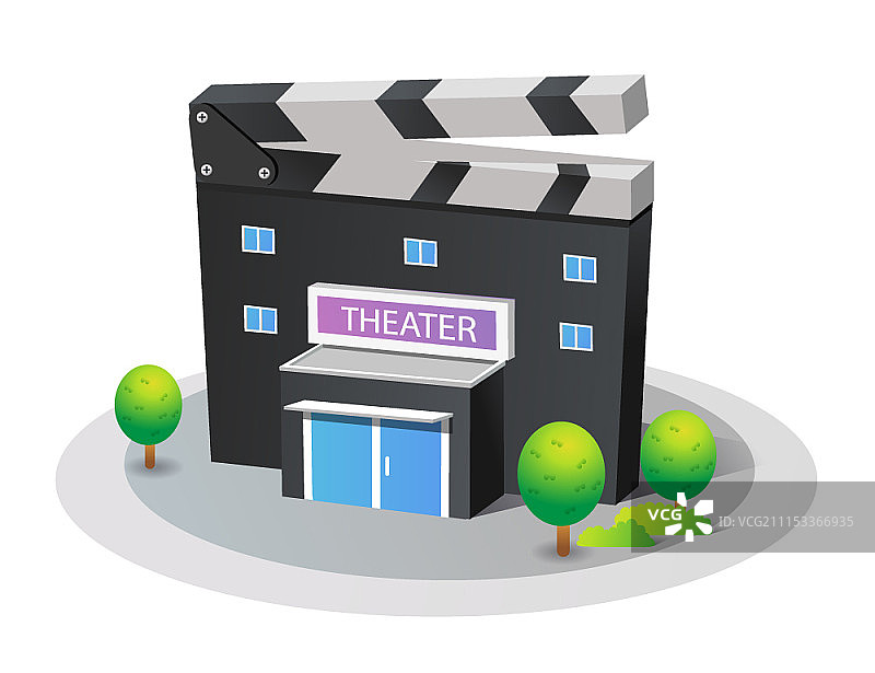 2.5D建筑矢量插画图片素材