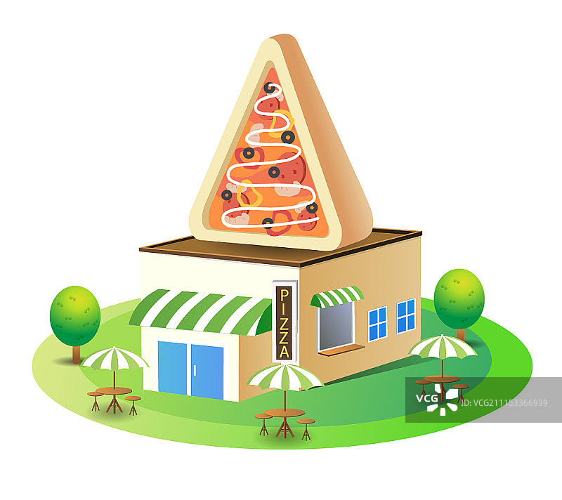 2.5D建筑矢量插画图片素材