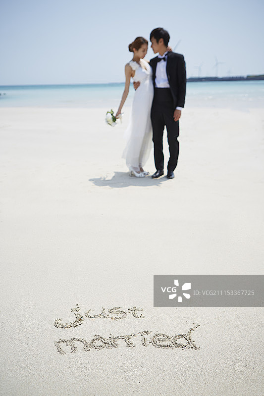 情侣沙滩婚纱照图片素材