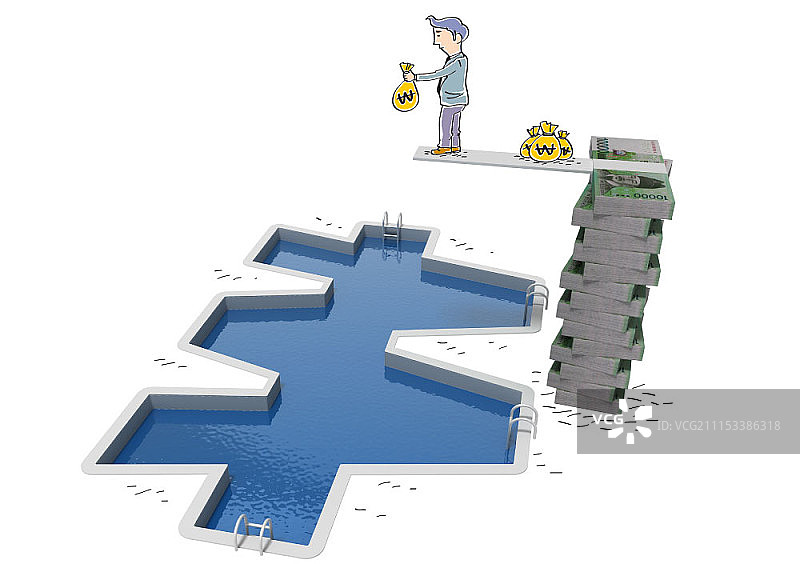 金融概念插图数字合成图片素材