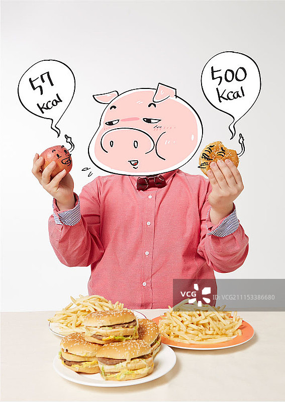 节食概念插图数字合成图片素材