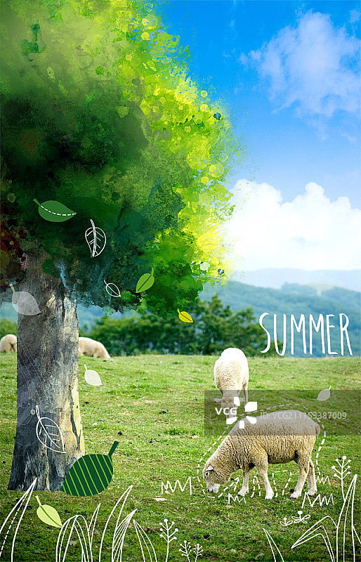 季节性景观合成图像图片素材