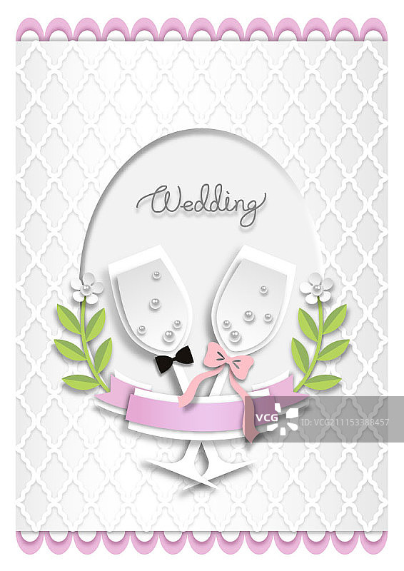 纸艺婚礼请柬图片素材