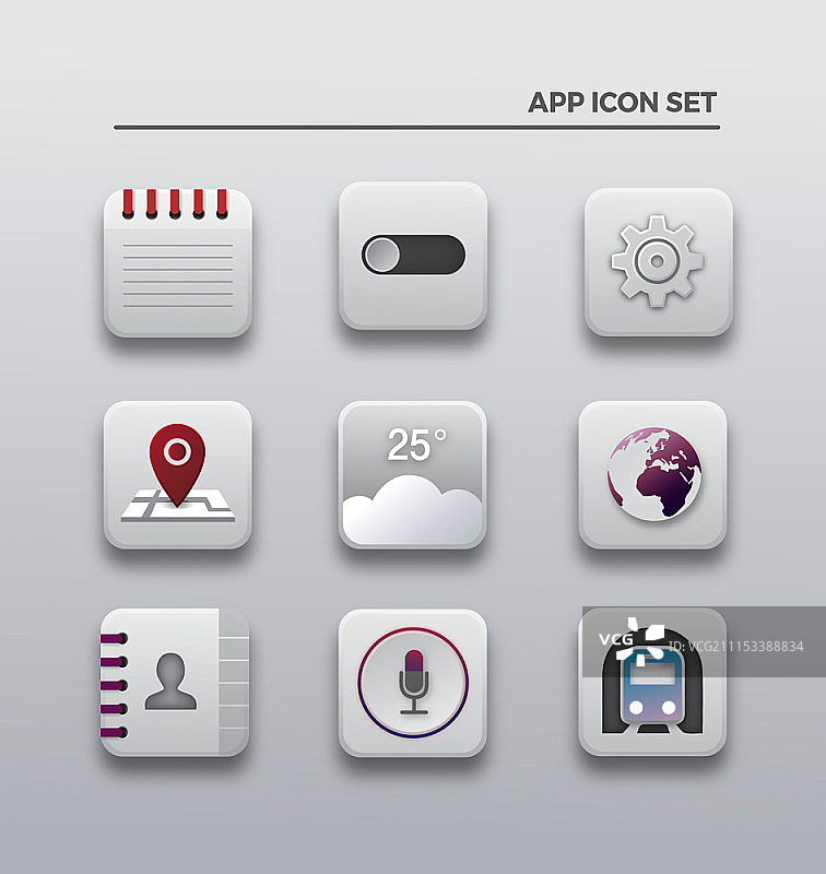 移动用户界面图标集图片素材