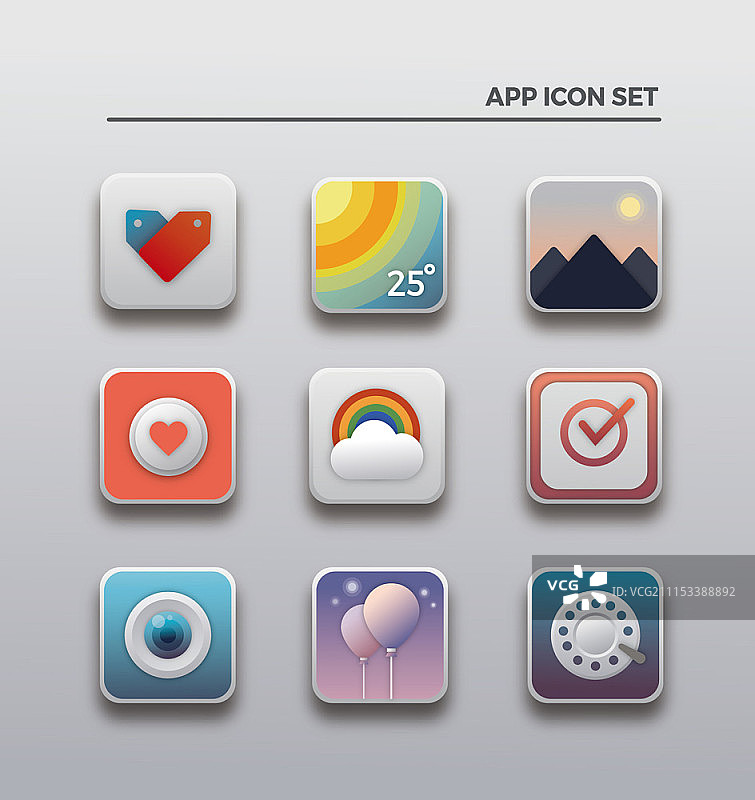 移动用户界面图标集图片素材