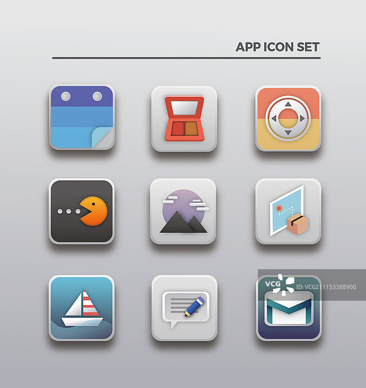 移动用户界面图标集图片素材