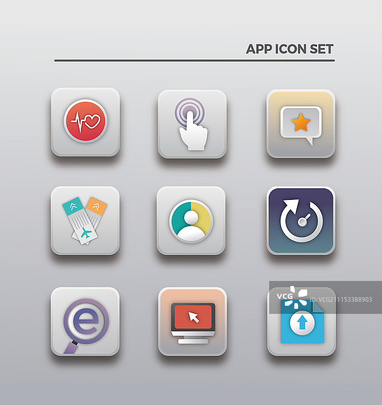 移动用户界面图标集图片素材