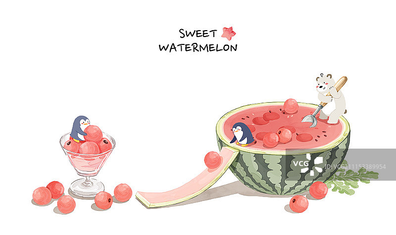 西瓜插画图片素材