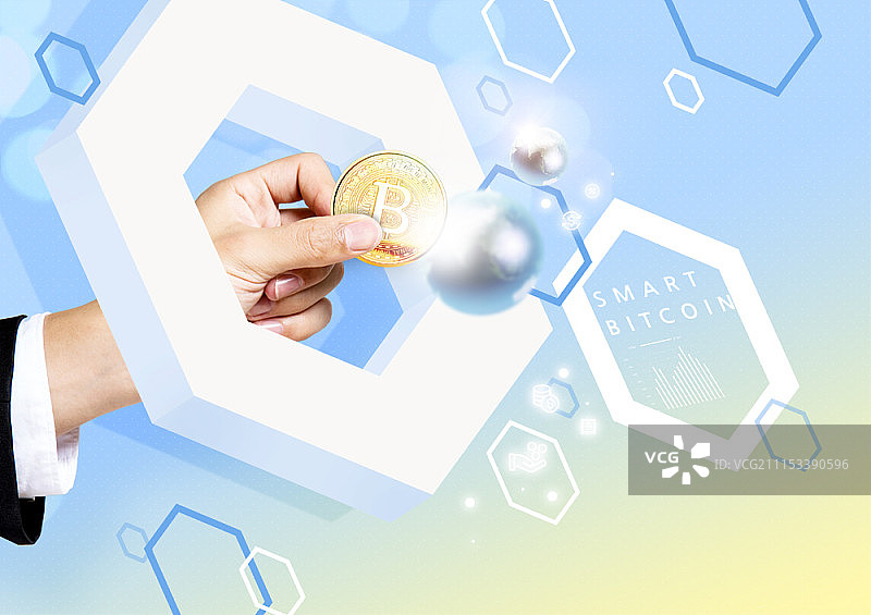 比特币主题合成图像图片素材