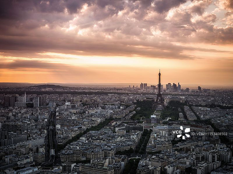 巴黎日落图片素材