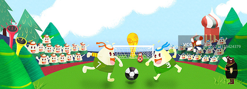 当2018足球世界杯遇上端午节图片素材