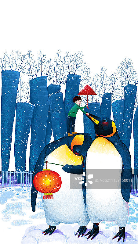 青春时尚唯美人物组图共3000幅-两只企鹅和一个男孩图片素材