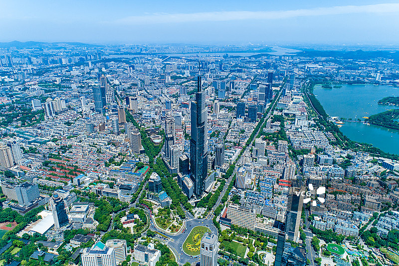 南京紫峰大厦航拍图片素材