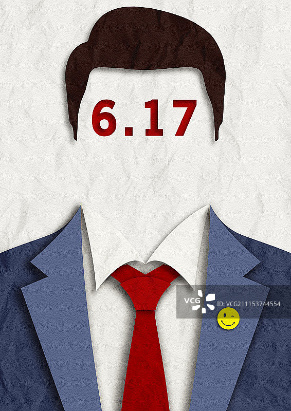 男性剪纸插图图片素材