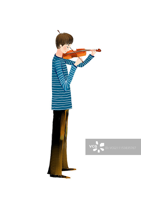 背景分离人物系列组图共3000多幅-拉小提琴的男孩图片素材
