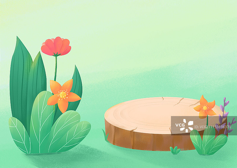 夏天里的蜗牛横版-花草图片素材