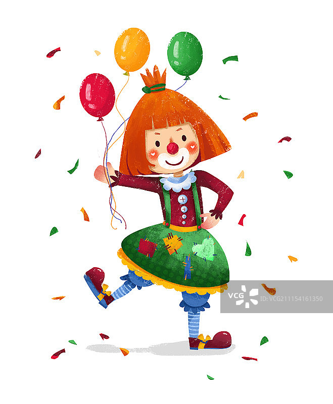 拿着气球的小丑图片素材