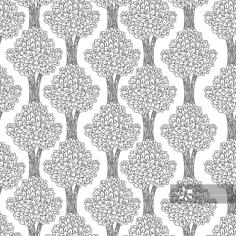 黑白植物纹样图片素材