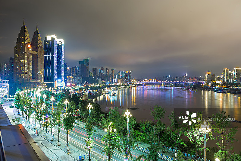 南滨路夜景图片素材