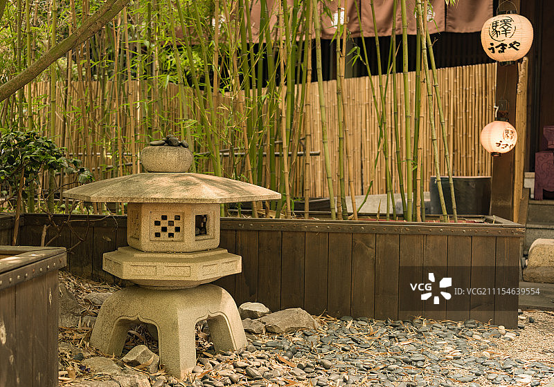 日式建筑风格的庭院图片素材