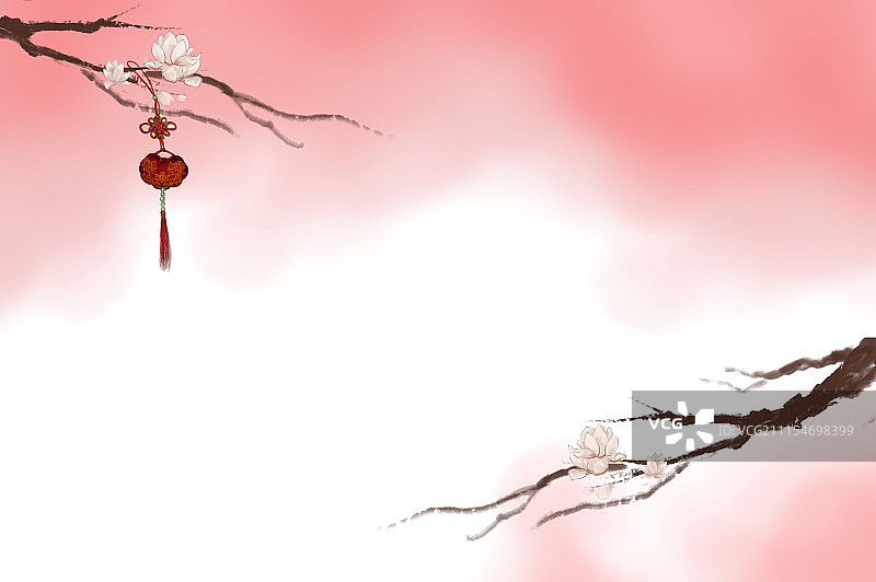 木兰花树挂着香包图片素材