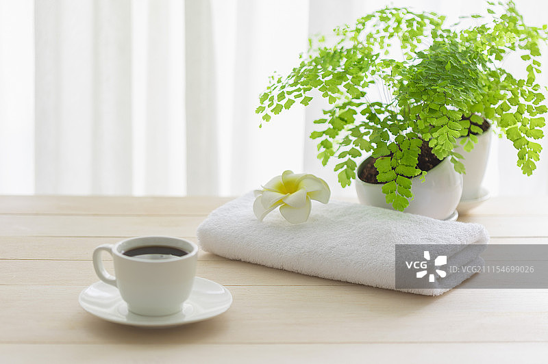 咖啡与毛巾图片素材