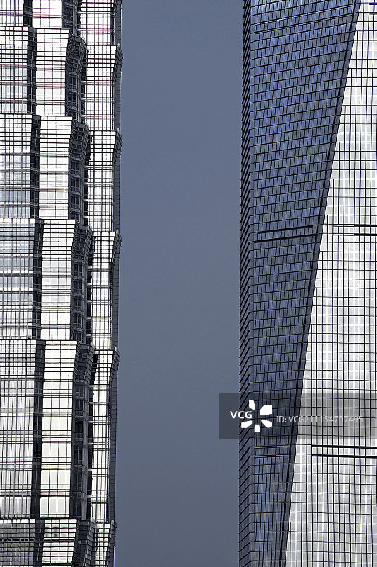 金茂大厦和环球金融中心特写图片素材