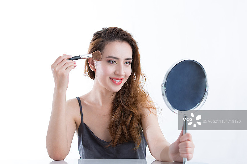 青年女人化妆肖像图片素材