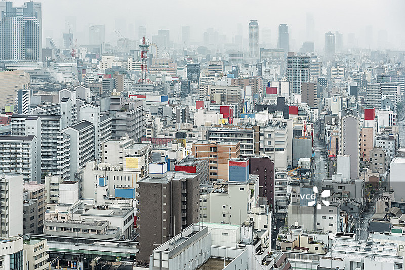 日本大阪城市风光高视角图片素材