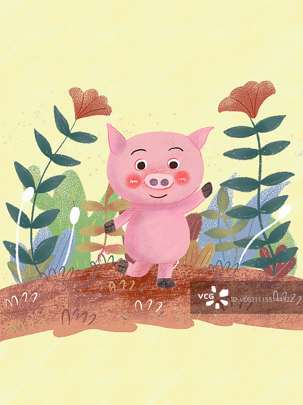 小动物晚安系列之小猪图片素材