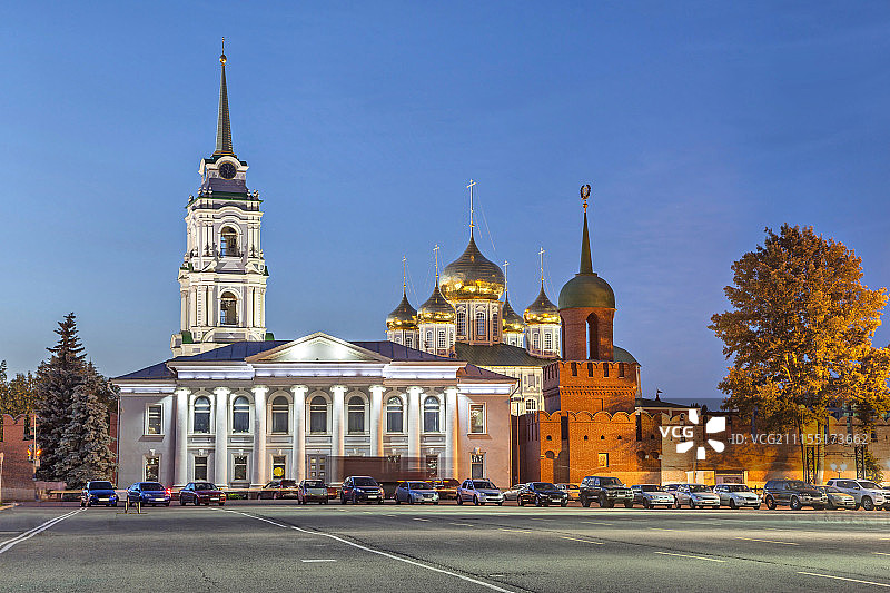 俄罗斯图拉圣母升天主教座堂的穹顶图片素材