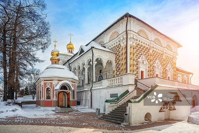 斋堂和米赫耶夫斯基寺庙图片素材