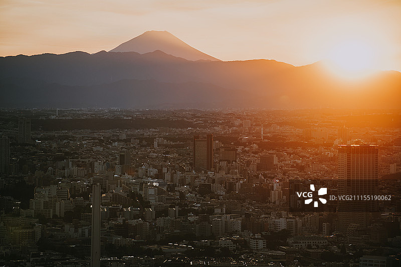 东京城市天际线与建筑（鸟瞰）图片素材