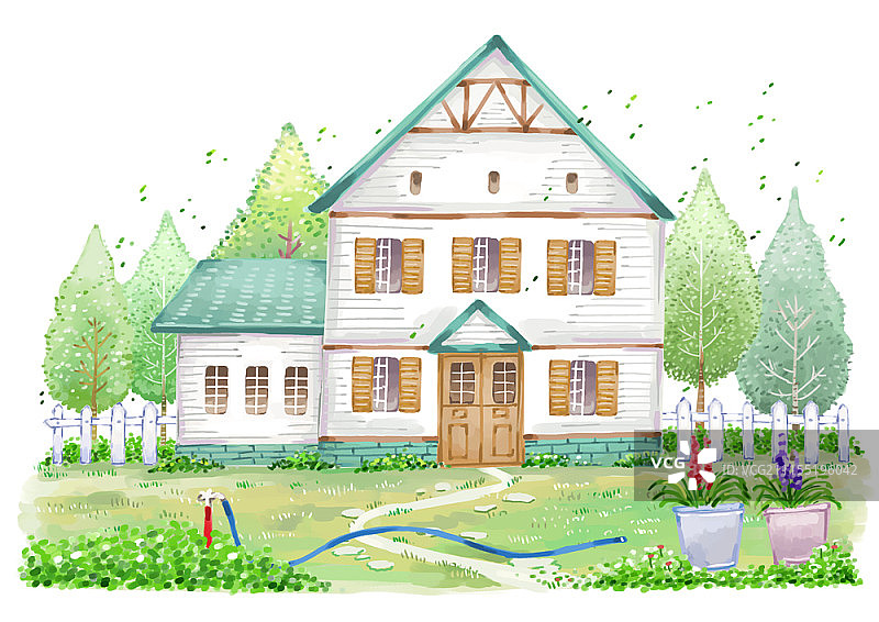 夏季野餐概念插画图片素材