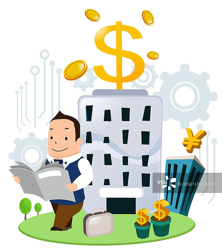 商业与金融概念插图图片素材